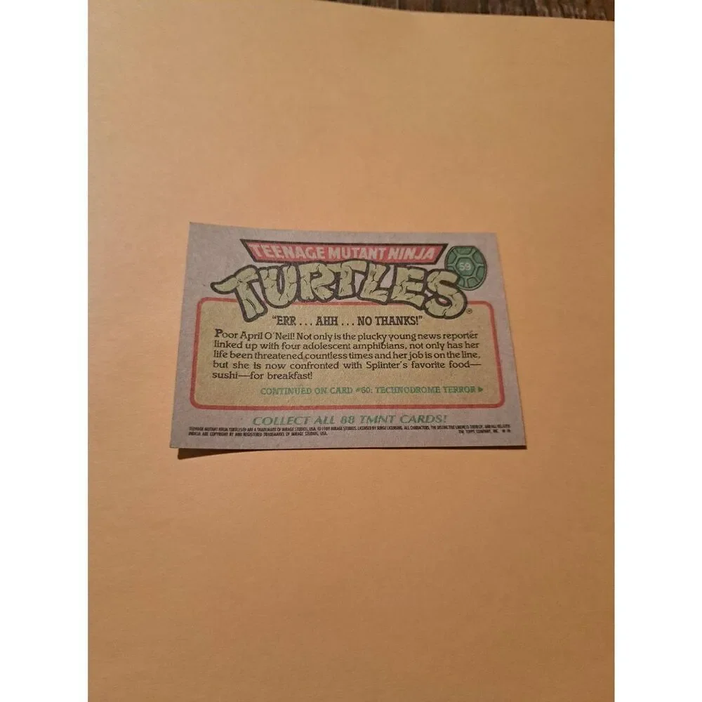 1989 Topps TMNT Trading Card 59 Teenage Mutant Ninja Turtles